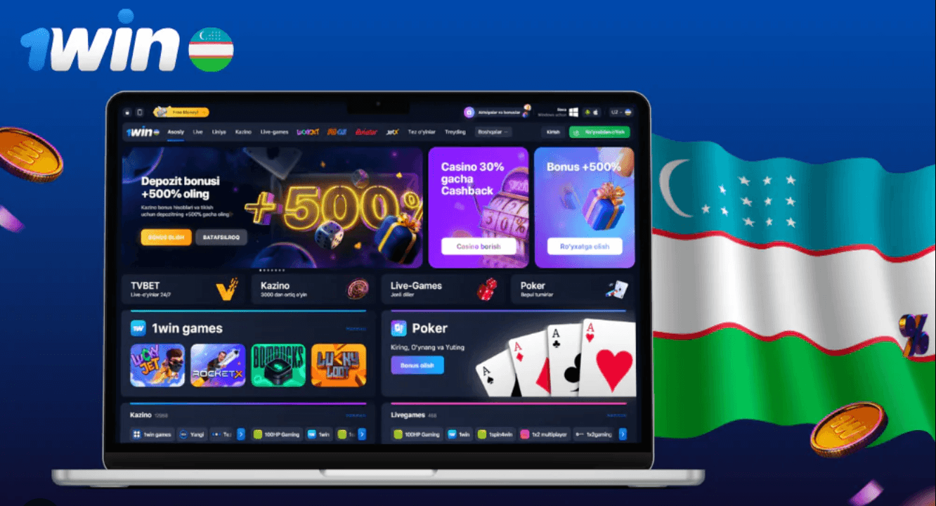 Online casino platform with live games, slots, and poker for Uzbek players.
